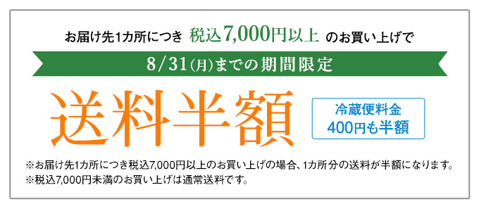 送料半額キャンペーン